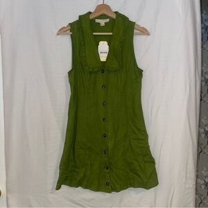 Monteau Olive Button-Down Sleeveless Dress
